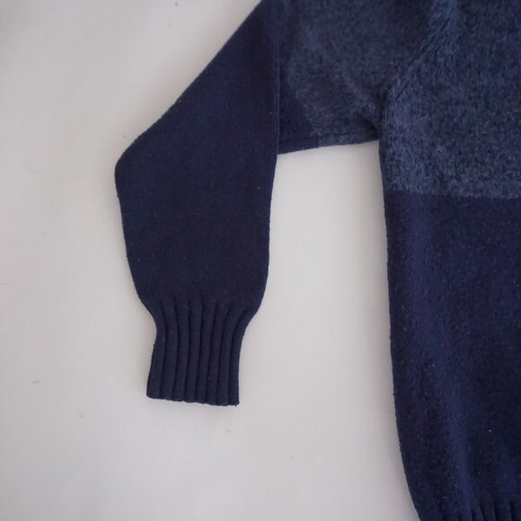 Nautica Wool Cotton Navy Turtleneck Sweater Minimalist Old Money Winter L - Picture 7 of 8